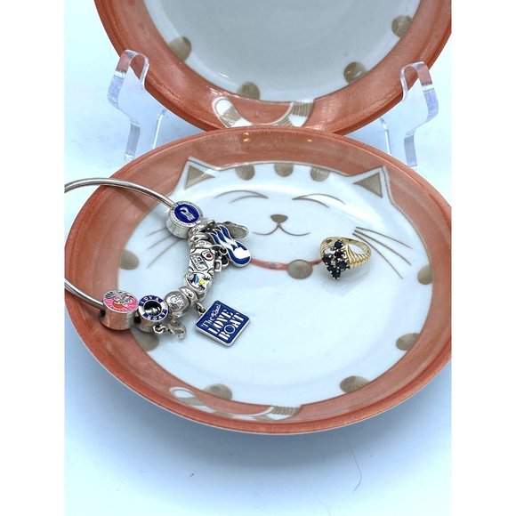 Japanese Smiling Lucky Cat Appetizer Dessert 1 Snack Plate - Picture 3 of 4